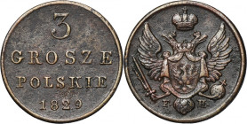 Kingdom of Poland, 3 groschen Warsaw 1829 FH