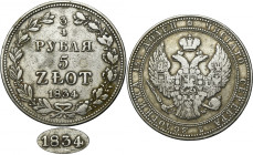 3/4 rouble = 5 zloty Warsaw 1834 MW - RARE