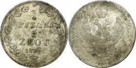 3/4 rubl = 5 zloty Warsaw 1839 MW