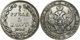 3/4 rouble = 5 zloty Warsaw 1840 MW