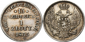15 kopeck = 1 zloty Warsaw 1835 MW