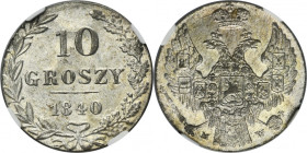 10 groschen Warsaw 1840 MW - NGC MS62
