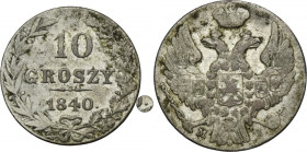 10 groschen Warsaw 1840 MW - dot after the date