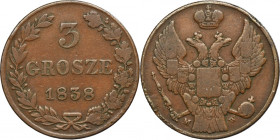 3 groschen Warsaw 1838 MW - RARE
