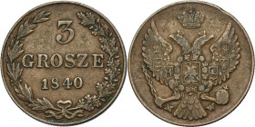 3 groschen Warsaw 1840 MW