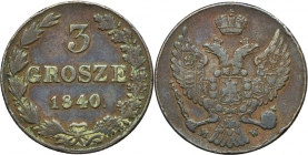 3 groschen Warsaw 1840 MW