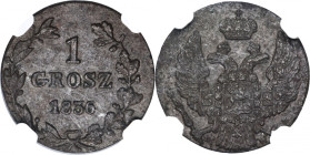 1 groschen Warsaw 1836 MW - NGC MS62 BN 2-ga nota