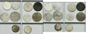 Lot, Duchy of Warsaw and Kingdom of Poland, 1 groschen, 5 groschen and 10 groschen (10 pcs.)