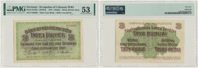 Posen, 3 Rubel 1916 - C - long clause (P4a) - PMG 53 - RARE