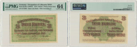 Posen, 3 Ruble 1916 - S - short clause (P4b) - PMG 64