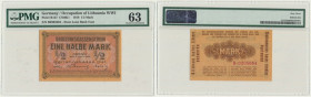Kowno, 1/2 Mark 1918 - B - PMG 63