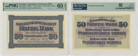 Kowno, 50 Mark 1918 - F - PMG 65 EPQ 2-ga nota