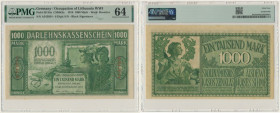 Kowno, 1.000 Mark 1918 - A - 6 digit series - PMG 64