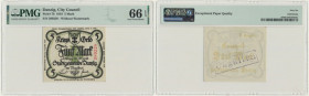 Danzig, 5 Mark 1918 - PMG 66 EPQ 2-ga nota