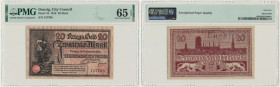 Danzig, 20 Mark 1918 - PMG 65 EPQ 2-ga nota