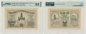Danzig, 100 Mark 1922 - PMG 64 EPQ