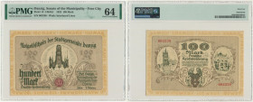 Danzig, 100 Mark 1922 - PMG 64