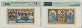 Danzig, 10.000 Mark 1923 - PMG 58 EPQ