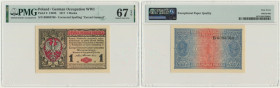 1 marka 1916 - Generał - PMG 67 EPQ - WYŚMIENITY