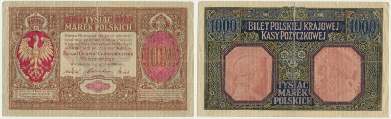 1.000 marek 1916 - Generał - Potrzebny i typologicznie poszukiwany banknot.&nbsp...