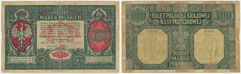 500 marek 1919 - Dyrekcja - Pierwszy polski banknot wydany przez Dyrekcję Polski...