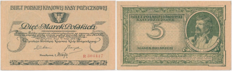 5 marek 1919 - R - rzadka odmiana &nbsp; Najrzadsza odmiana jednoliterowa. Odmia...