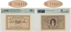 20 marek 1919 - K - PMG 45 EPQ - rzadka seria z przecinkiem