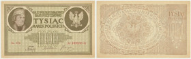 1.000 marek 1919 - Ser. ZX. - duże S i szeroka numeracja - ŚWIEŻY
