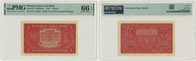 1 marka 1919 - I Serja CT - PMG 66 EPQ 2-ga nota