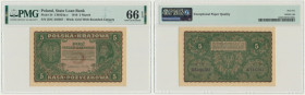 5 marek 1919 - II Serja DU - PMG 66 EPQ 2-ga nota