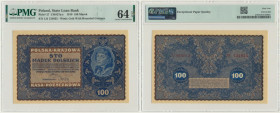 100 marek 1919 - IJ Serja J - PMG 64 EPQ