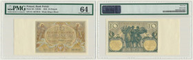 10 złotych 1929 - Ser.EL. - PMG 64