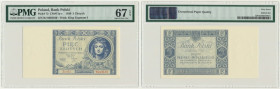 5 złotych 1930 - Ser.BJ. - PMG 67 EPQ 2-ga nota
