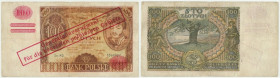 100 złotych 1932(9) - Ser.AO. - znw. kreski na dole - fałszywy przedruk okupacyjny -