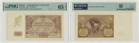 10 złotych 1940 - M. - PMG 65 EPQ - rzadsza seria