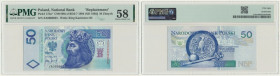 50 złotych 1994 - ZA - PMG 58 - seria zastępcza TDLR - RZADKA