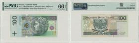 100 złotych 1994 - HT 0004500 - PMG 66 EPQ - niski numer seryjny