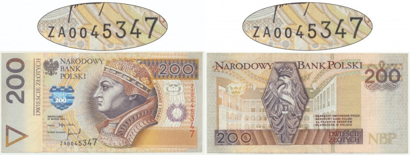 200 złotych 1994 - ZA - seria zastępcza TDLR Seria zastępcza, której druk dokona...