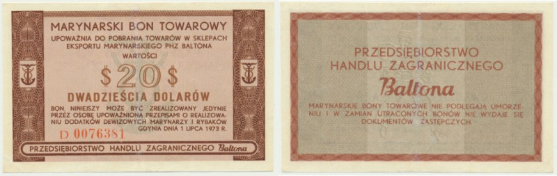Baltona, 20 dolarów 1973 - D - RZADKI &nbsp; Najwyższy nominał emisji jakże trud...