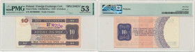 Pewex, 10 dolarów 1979 - WZÓR - HF 0000000 - PMG 53
