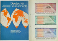 Wzornik z 3 czekami podróżnymi Deutscher Reisescheck, Październik 1975 r.
