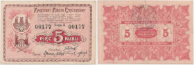 Częstochowa, 5 rubli 1915 - niski numer