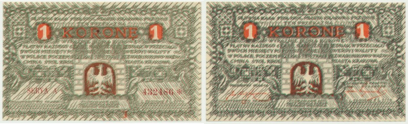 Kraków, 1 korona 1919 - A - Emisyjny stan zachowania. Reference: Podczaski G-130...