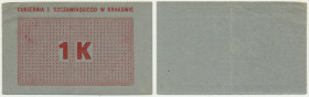 Kraków, Cukiernia J. Szczawińskiego, 1 korona 1919 - blankiet