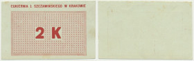 Kraków, Cukiernia J. Szczawińskiego, 2 korony 1919 - blankiet