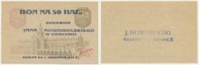 Kraków, Cukiernia Jana Noworolskiego, 50 halerzy 1919 - obiegowy