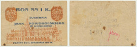 Kraków, Cukiernia Jana Noworolskiego, 1 korona 1919 - numerator stemplem