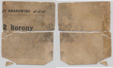 Kraków, Dawny Resurs Krakowski, 2 korony 1919 - połowa bonu