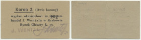 Kraków, J. Wentzl, 1 korona 1919 - numerator 4.5 mm