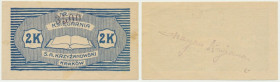 Kraków, Księgarnia S.A. Krzyżanowski, 2 korony 1919 - numerator wysoki